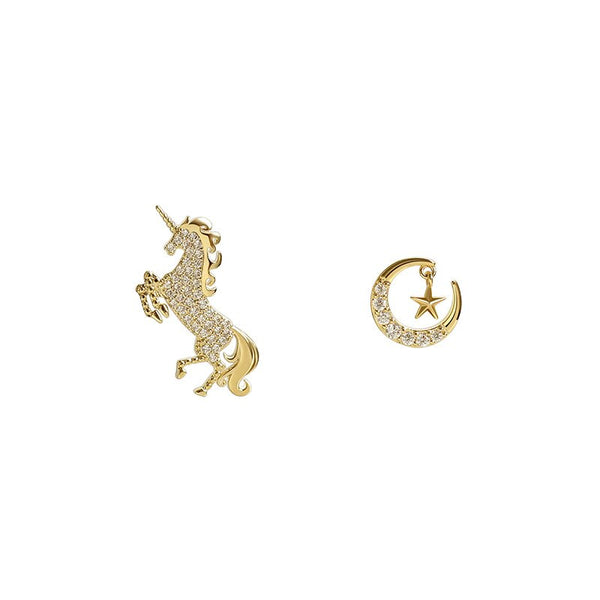 Gold Unicorn Earrings